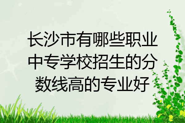 长沙市有哪些职业中专学校招生的分数线高的专业好