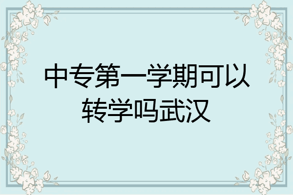 中专第一学期可以转学吗武汉
