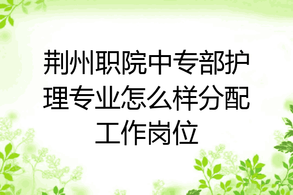 荆州职院中专部护理专业怎么样分配工作岗位