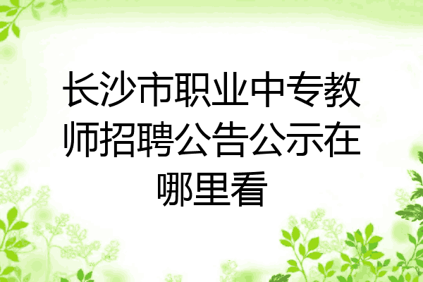 长沙市职业中专教师招聘公告公示在哪里看