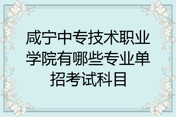 咸宁中专技术职业学院有哪些专业单招考试科目