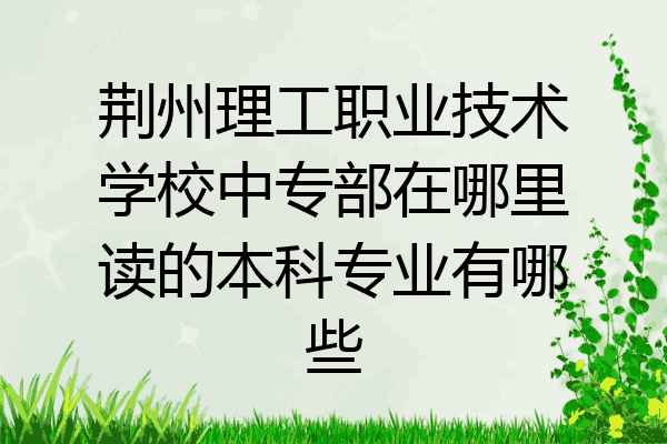 荆州理工职业技术学校中专部在哪里读的本科专业有哪些