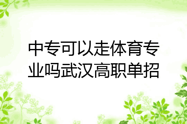 中专可以走体育专业吗武汉高职单招