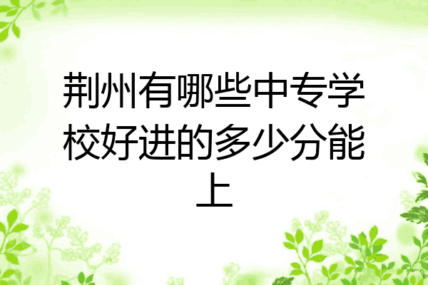 荆州有哪些中专学校好进的多少分能上