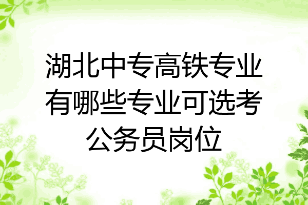 湖北中专高铁专业有哪些专业可选考公务员岗位