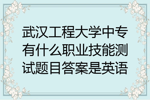 武汉工程大学中专有什么职业技能测试题目答案是英语