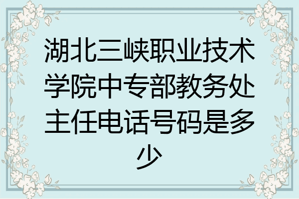 湖北三峡职业技术学院中专部教务处主任电话号码是多少