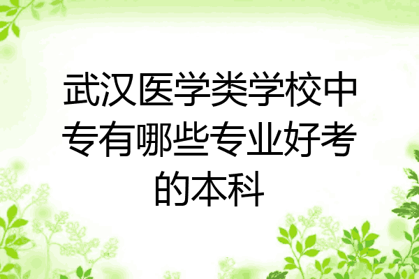 武汉医学类学校中专有哪些专业好考的本科