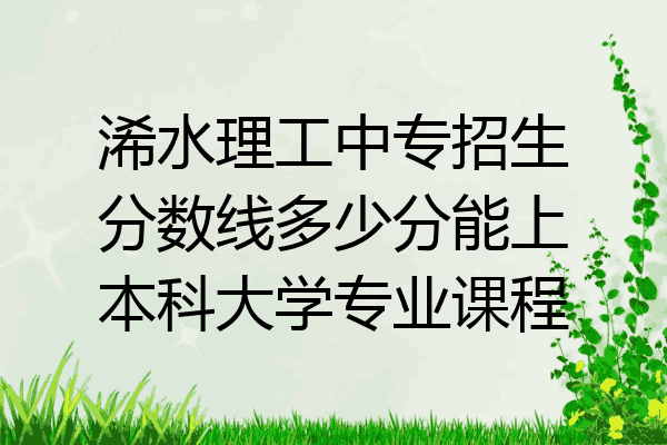 浠水理工中专招生分数线多少分能上本科大学专业课程