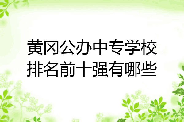 黄冈公办中专学校排名前十强有哪些