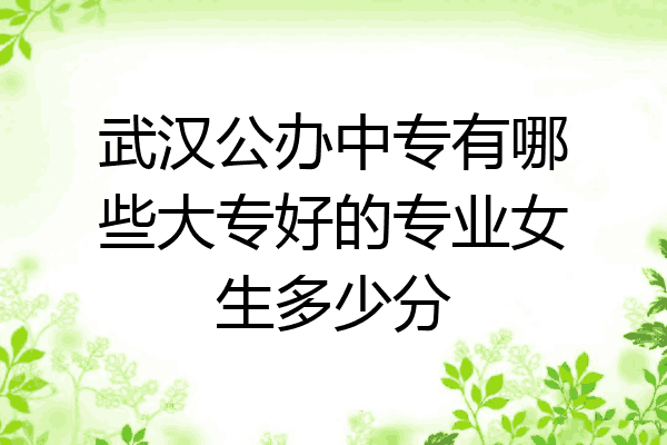 武汉公办中专有哪些大专好的专业女生多少分
