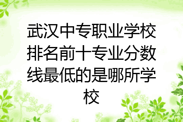 武汉中专职业学校排名前十专业分数线最低的是哪所学校