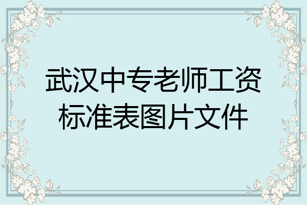 武汉中专老师工资标准表图片文件
