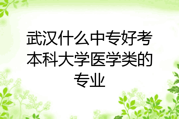 武汉什么中专好考本科大学医学类的专业