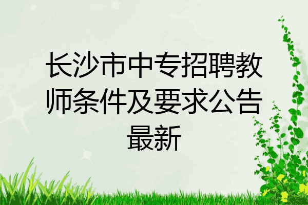 长沙市中专招聘教师条件及要求公告最新