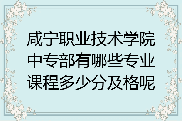 咸宁职业技术学院中专部有哪些专业课程多少分及格呢