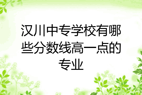 汉川中专学校有哪些分数线高一点的专业