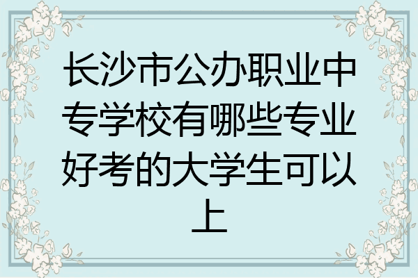 长沙市公办职业中专学校有哪些专业好考的大学生可以上