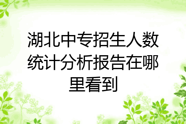 湖北中专招生人数统计分析报告在哪里看到