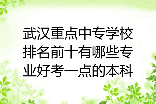 武汉重点中专学校排名前十有哪些专业好考一点的本科
