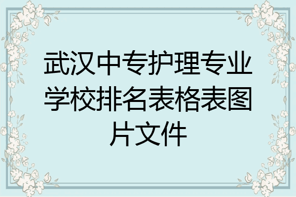 武汉中专护理专业学校排名表格表图片文件