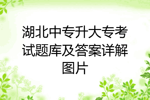 湖北中专升大专考试题库及答案详解图片