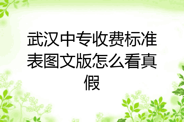 武汉中专收费标准表图文版怎么看真假