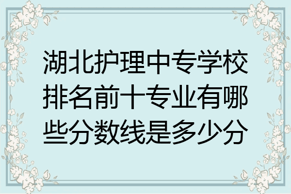 湖北护理中专学校排名前十专业有哪些分数线是多少分