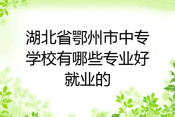 湖北省鄂州市中专学校有哪些专业好就业的
