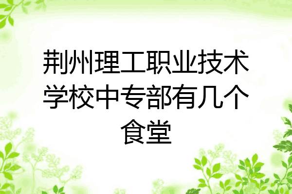 荆州理工职业技术学校中专部有几个食堂