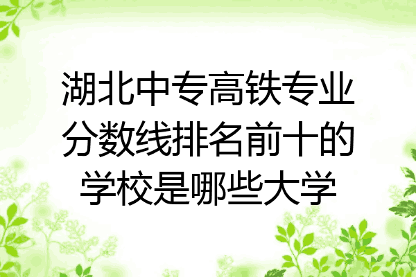湖北中专高铁专业分数线排名前十的学校是哪些大学