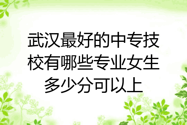 武汉最好的中专技校有哪些专业女生多少分可以上
