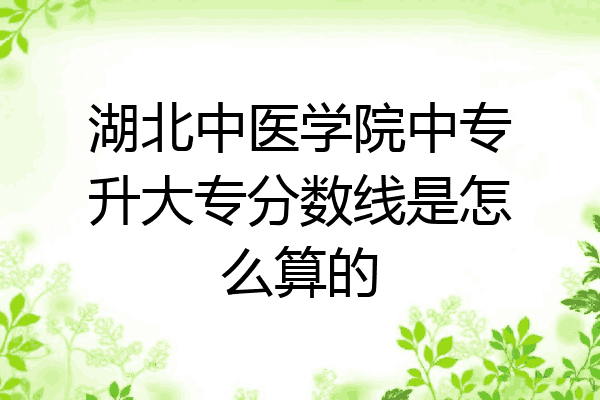 湖北中医学院中专升大专分数线是怎么算的