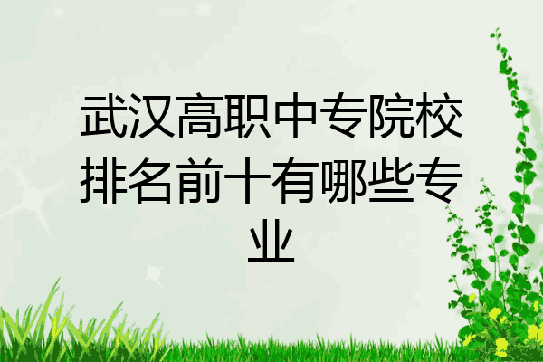 武汉高职中专院校排名前十有哪些专业