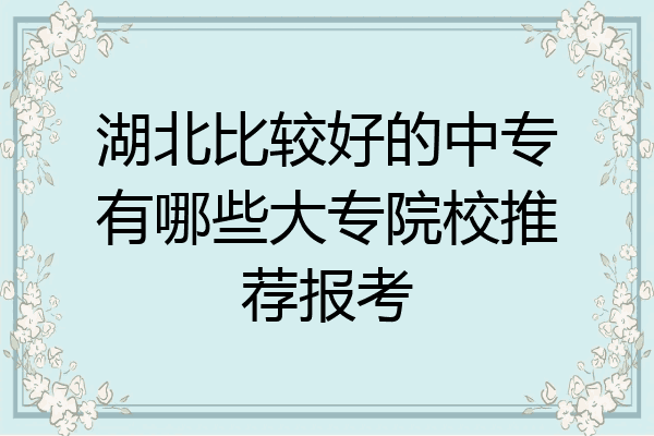 湖北比较好的中专有哪些大专院校推荐报考