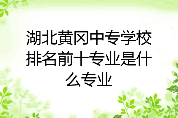湖北黄冈中专学校排名前十专业是什么专业