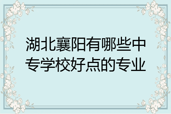湖北襄阳有哪些中专学校好点的专业