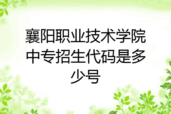 襄阳职业技术学院中专招生代码是多少号