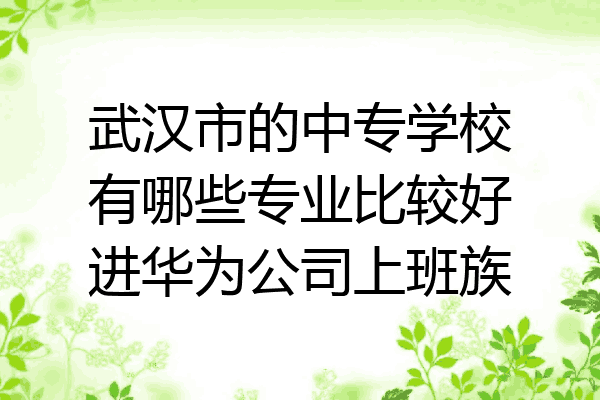 武汉市的中专学校有哪些专业比较好进华为公司上班族