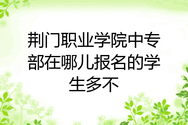 荆门职业学院中专部在哪儿报名的学生多不