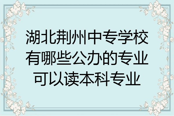 湖北荆州中专学校有哪些公办的专业可以读本科专业