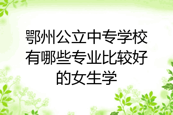 鄂州公立中专学校有哪些专业比较好的女生学