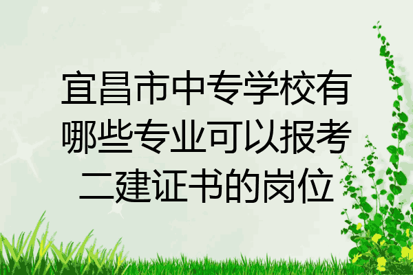 宜昌市中专学校有哪些专业可以报考二建证书的岗位