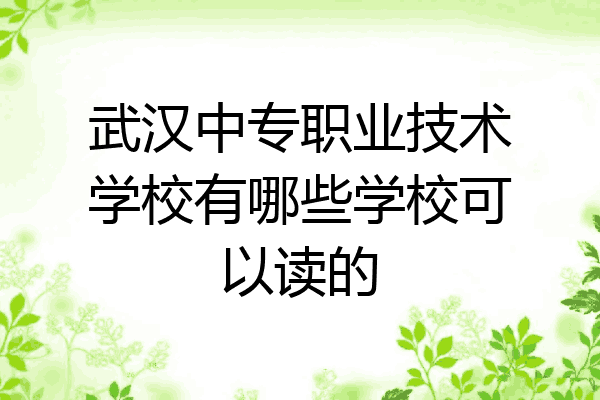 武汉中专职业技术学校有哪些学校可以读的