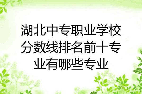 湖北中专职业学校分数线排名前十专业有哪些专业