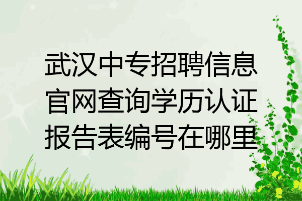 武汉中专招聘信息官网查询学历认证报告表编号在哪里