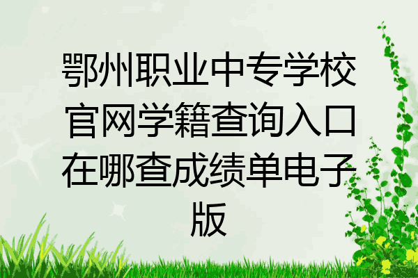 鄂州职业中专学校官网学籍查询入口在哪查成绩单电子版