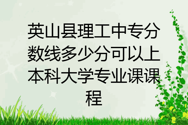 英山县理工中专分数线多少分可以上本科大学专业课课程