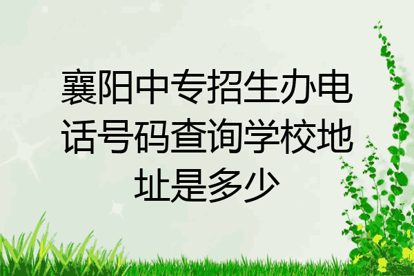 襄阳中专招生办电话号码查询学校地址是多少