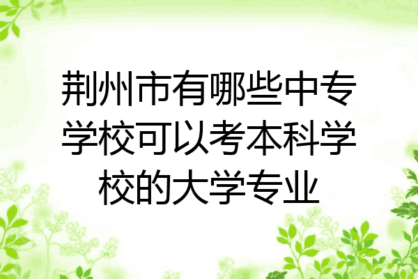 荆州市有哪些中专学校可以考本科学校的大学专业